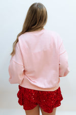 Santa Fuzzy Sweatshirt - Pink