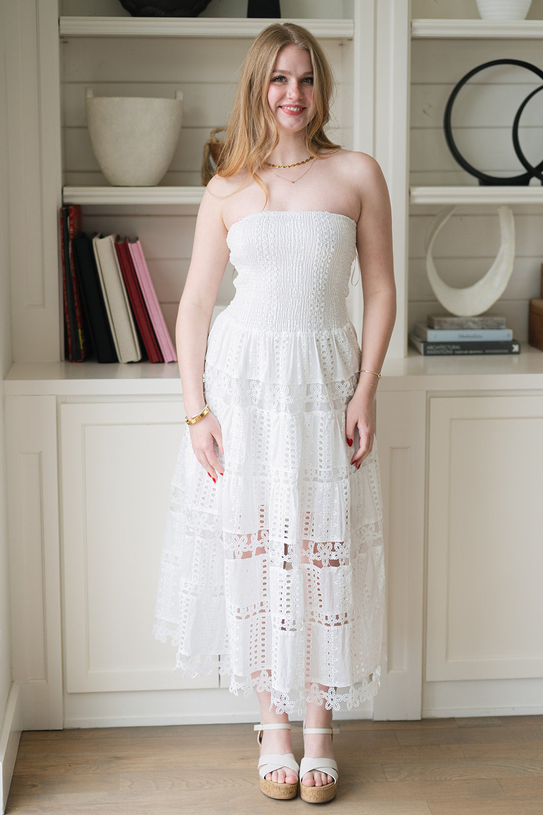 eyelet lace tube dress Meeghan Eyelet Lace Tube Dress