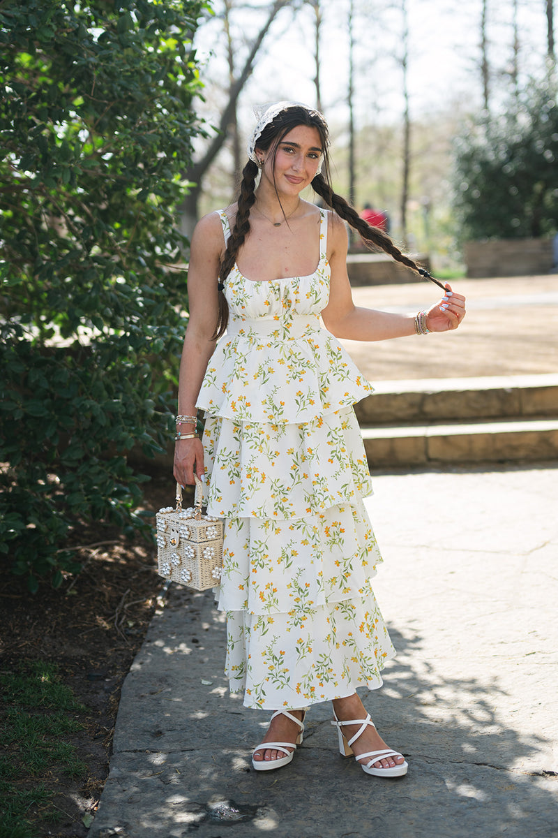 yellow summer midi dress Charleston Tiered PACK RATIO: S-M-L:QTY: 1-1-1 (3 PCS) Upscale Restaurants & Dining Size Bust (cm/in) Waist becky