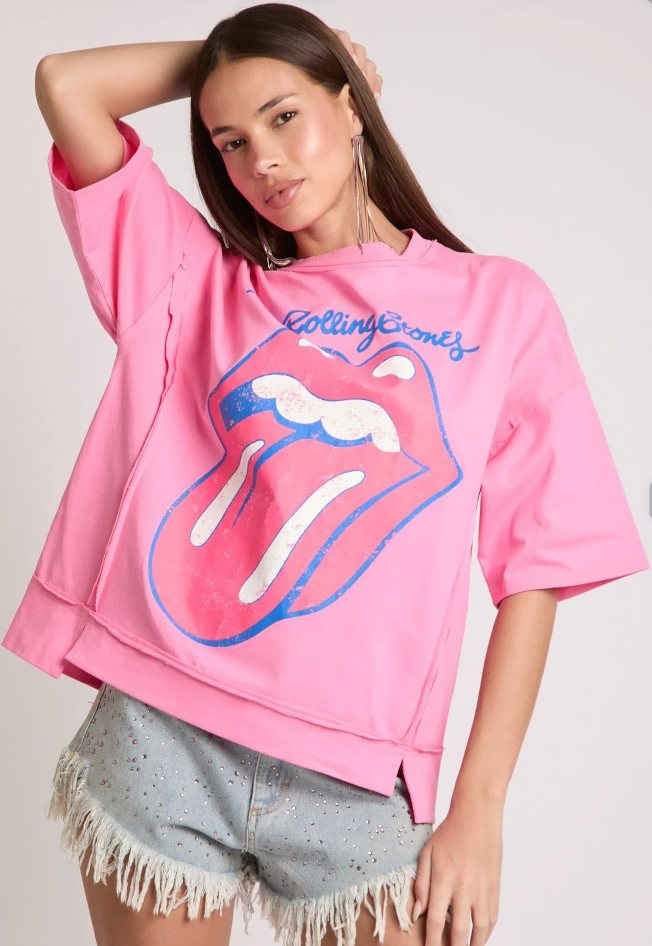 Rolling Stones Graphic Tee - Pink