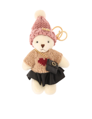 Teddy Bear with Beanie Keychain