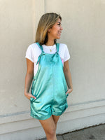 Long Summer Foil Romper - Turquoise