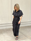 Angel Front Tie Dress - Black