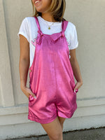 Long Summer Foil Romper - Fuchsia