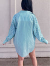Asymmetrical Stripe Button Down - Green