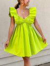 Michaela Flared Sleeve Mini Dress- Apple