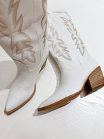 Indigo Tall White Boot