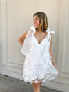 White Petal Mini Dress