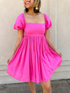 Camila Babydoll Mini Dress - Pink