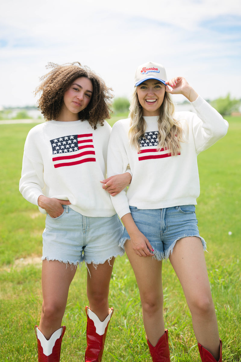 relaxed everyday sweater USA Pride