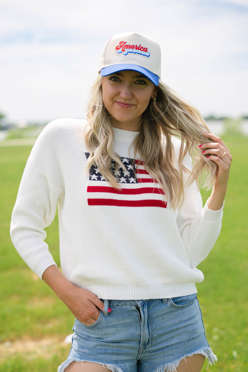 patriotic American flag sweater