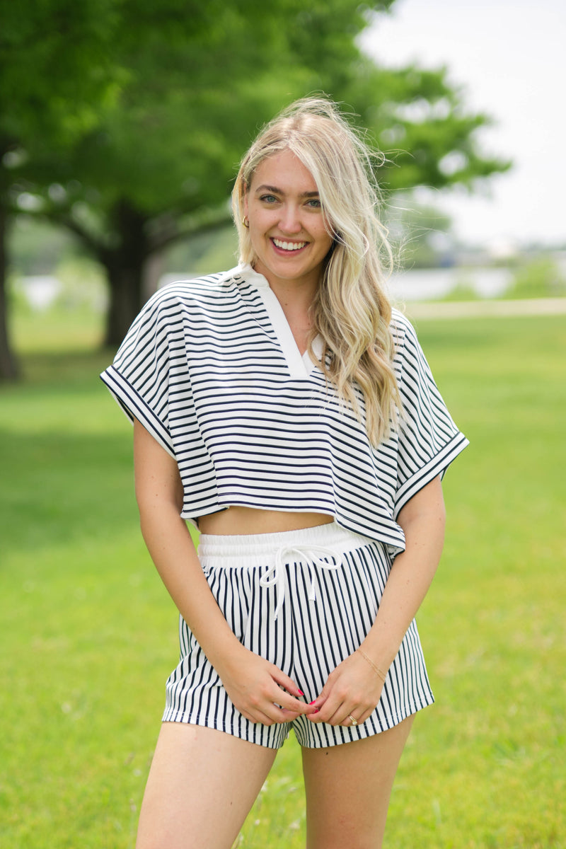 Preppy tennis inspired two piece loungewear