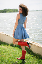 Princess seam denim casual dress