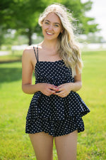 Countryside picnic outfit floral ruffle romper