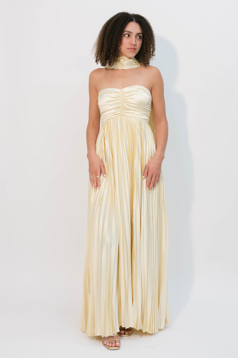 minimalist yellow bridesmaid dress