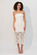 romantic strapless lace dress