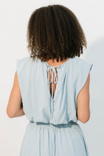 Summer bridesmaid separates in powder blue