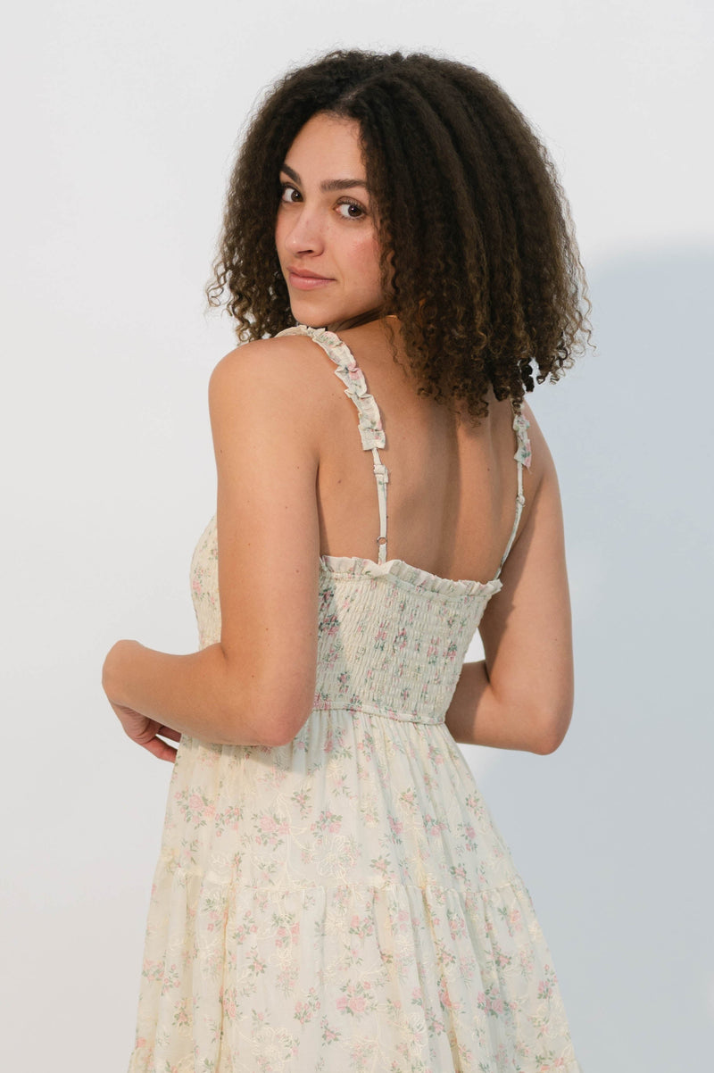 Prairie style midi dress for garden parties