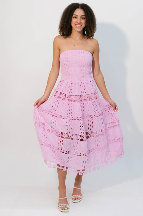 fairy tale pink lace dress