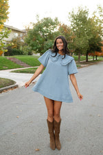 Oversized denim dress for fall