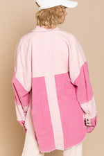 Oversize Corduroy Jacket - Pink Multi