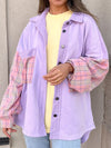 Plaid + Terry Shacket - Lavender