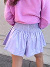 [Queen of Sparkles] Lavender Leather Swing Shorts