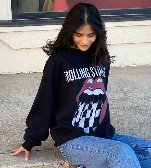 Rolling Stones Zip Code Thrifted Sweatshirt - Dark