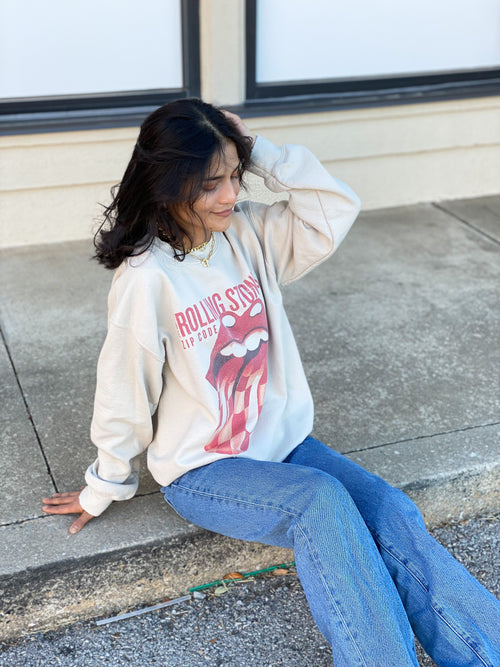 Rolling Stones Zip Code Thrifted Sweatshirt