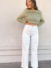 Sage Fluffy Long Sleeve Top