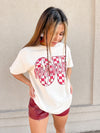OU Twisted Check Thirfted Tee