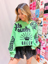 Green Queen Sweatshirt Dress