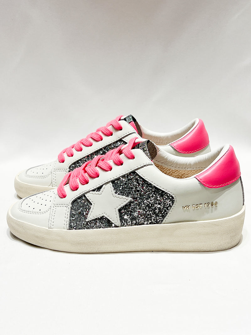 Positivity White Star Glitter Sneakers