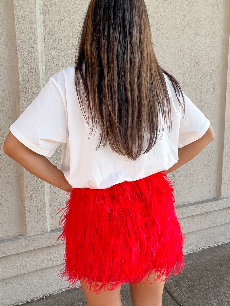 Red Sequin Boot Tee