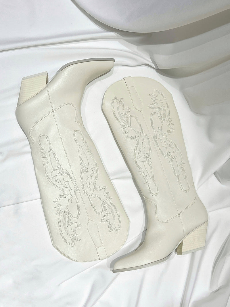 Zeina Tall Boot - Bone