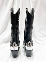 Nico Metallic Boot - Black & Silver Cowboy Boot