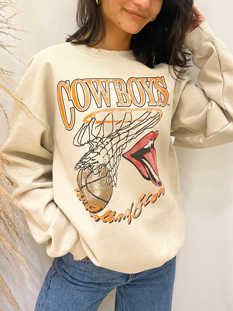 Rolling Stones Cowboys Basketball Thrifted Sweatshirt