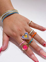 Enamel 5 Stud Ring