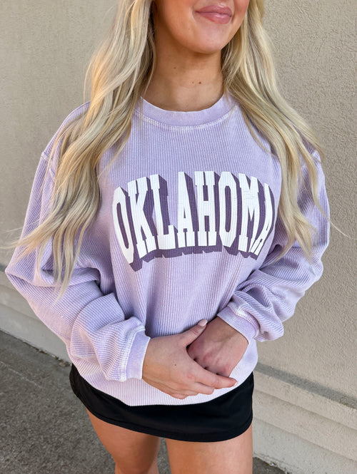 Oklahoma Corded Sweatshirt - Lilac