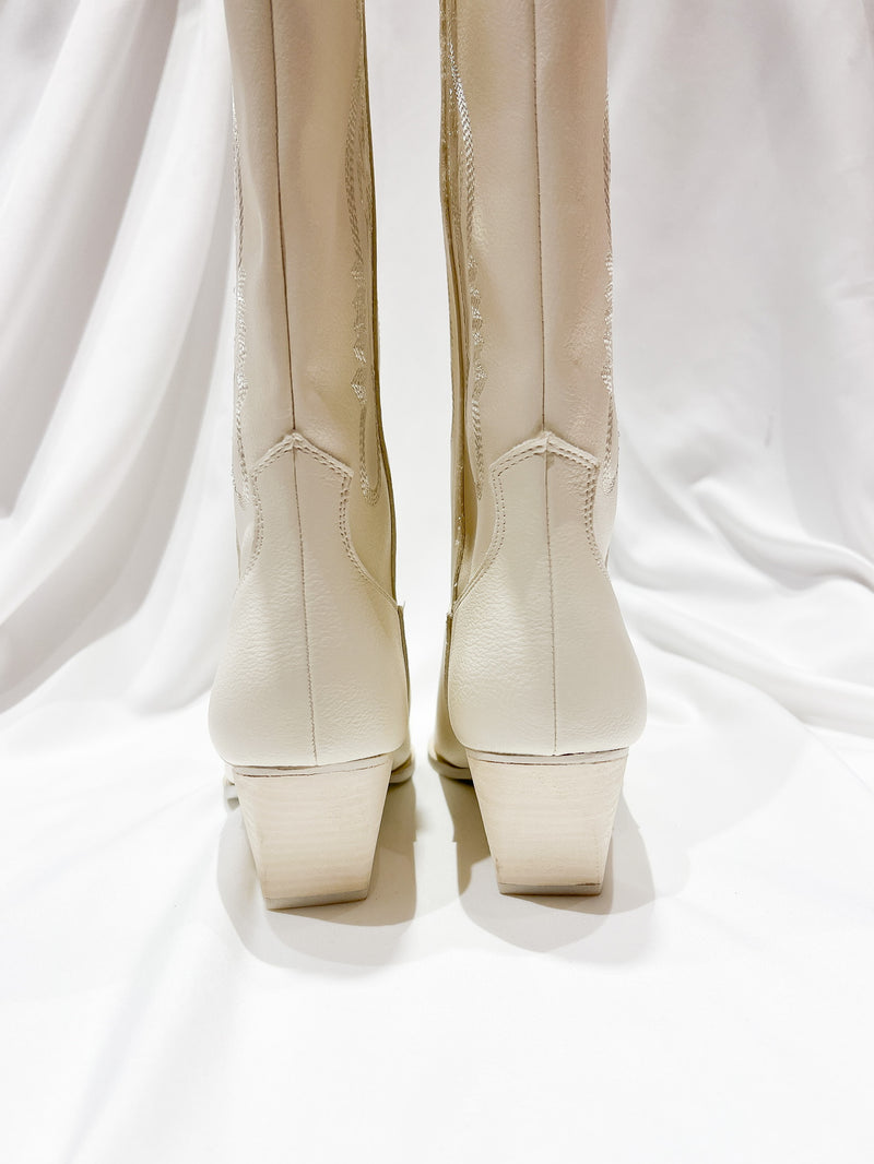 Zeina Tall Boot - Bone
