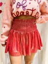 Queen of Sparkles Glitter Heart Red Swing Shorts 