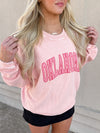 Pink Oklahoma Corded Sweatshirt