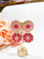 Pink Color Block Spring Easter Earring