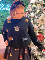 Black 3D Crown Sweater
