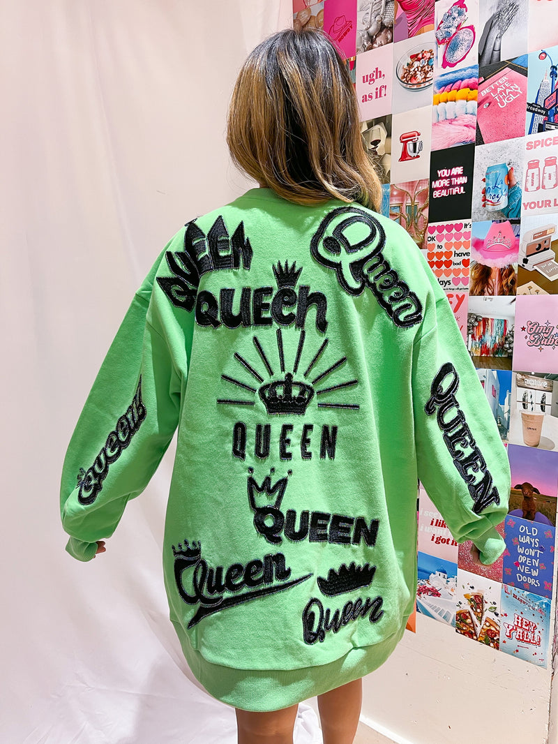 Green Queen Sweatshirt Dress