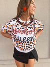 cowboy queen sequin gameday top 