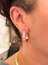 pink Smiley Face Earring 