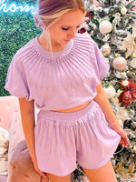Queen of Sparkles Lavender Pearl Burst Bubble Top