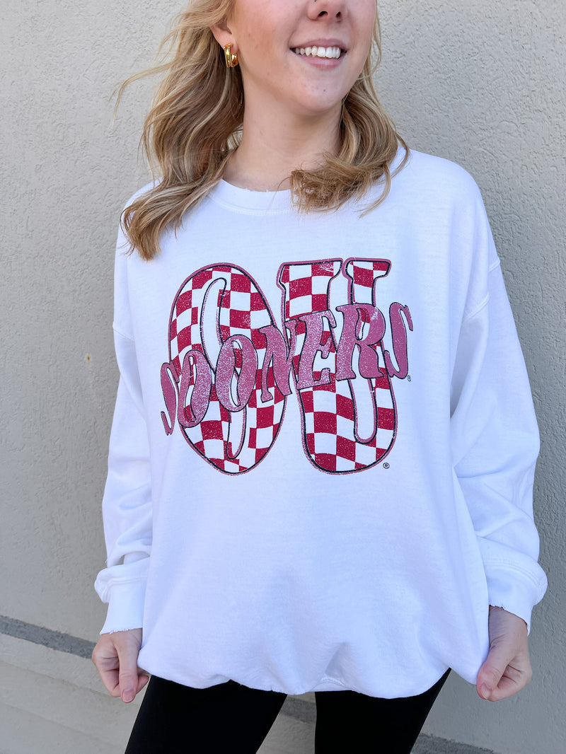 OU Twisted Check Thrift Sweatshirt