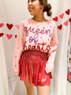 Queen of Sparkles Queen of Hearts Cropped Sweater